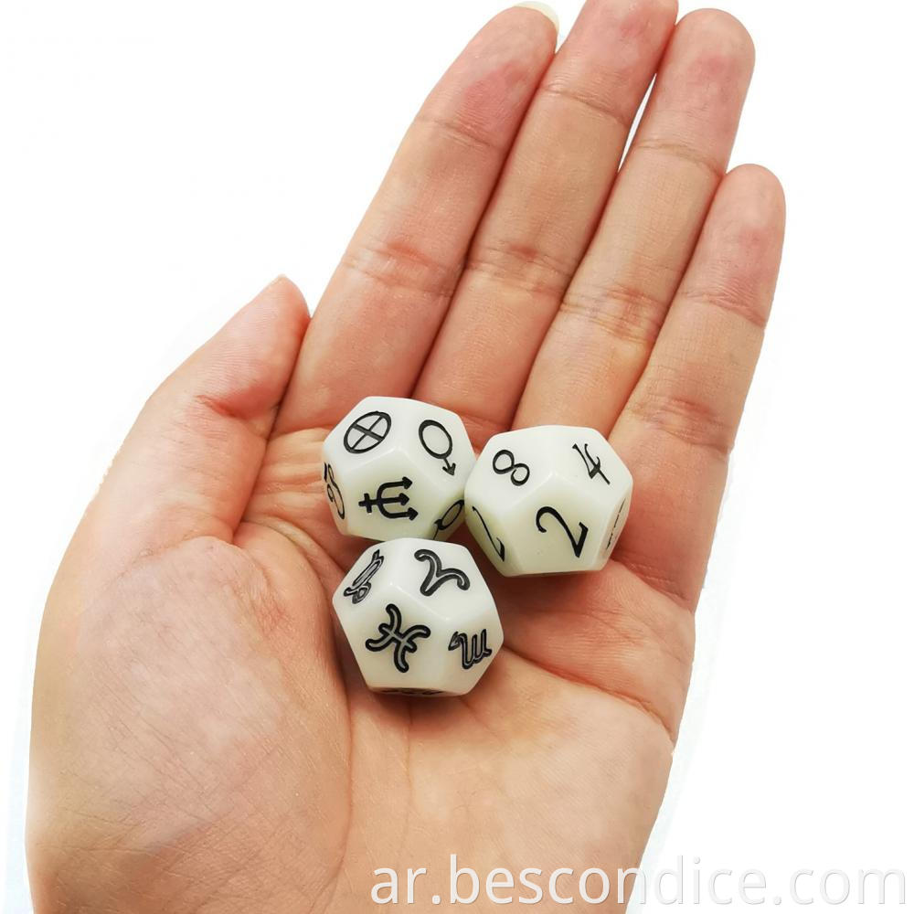 3 Pieces Astrological Dice Set 1